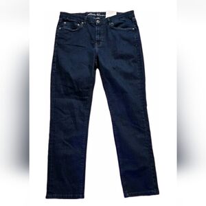 Eddie Bauer Jeans Flex NWT Y2k Mens 34x30 Blue Straight Preppy Glam Stretch